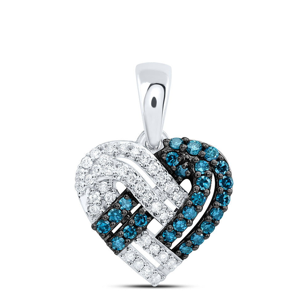 1/3CTW-NAT DIA CN FASHION BLUE DIAMOND HEART PENDANT Daisy Joyeria