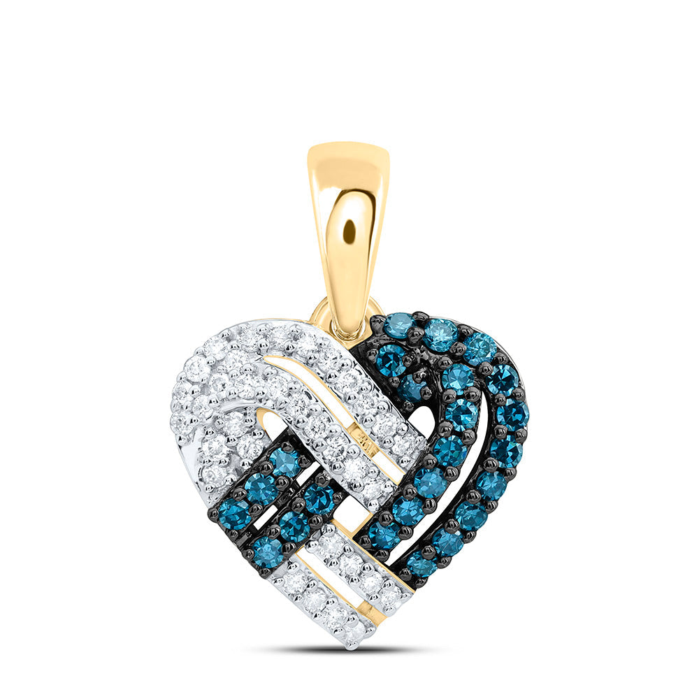 1/3CTW-NAT DIA CN FASHION BLUE DIAMOND HEART PENDANT Daisy Joyeria