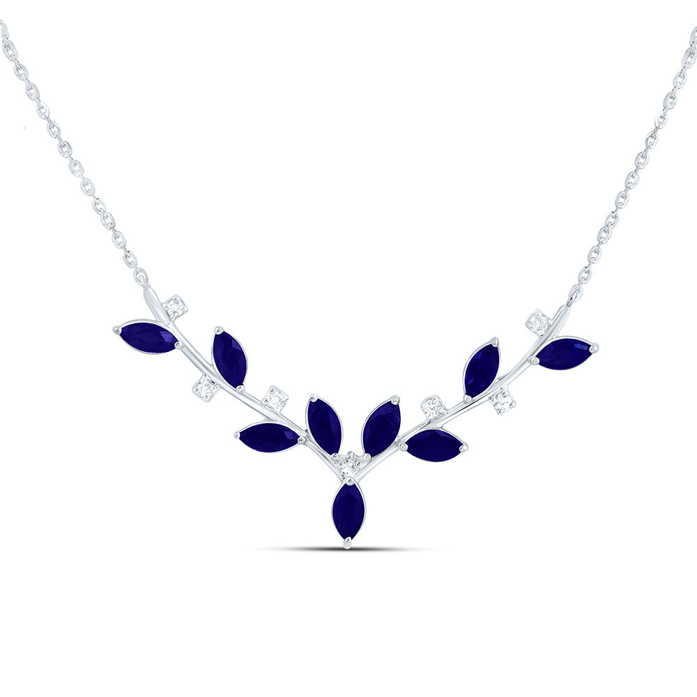 1/20CTW-NAT DIA ANA M 1CT-MQ-BS NAT GEM MARQUISE NECKLACE (18 INCH) Daisy Joyeria