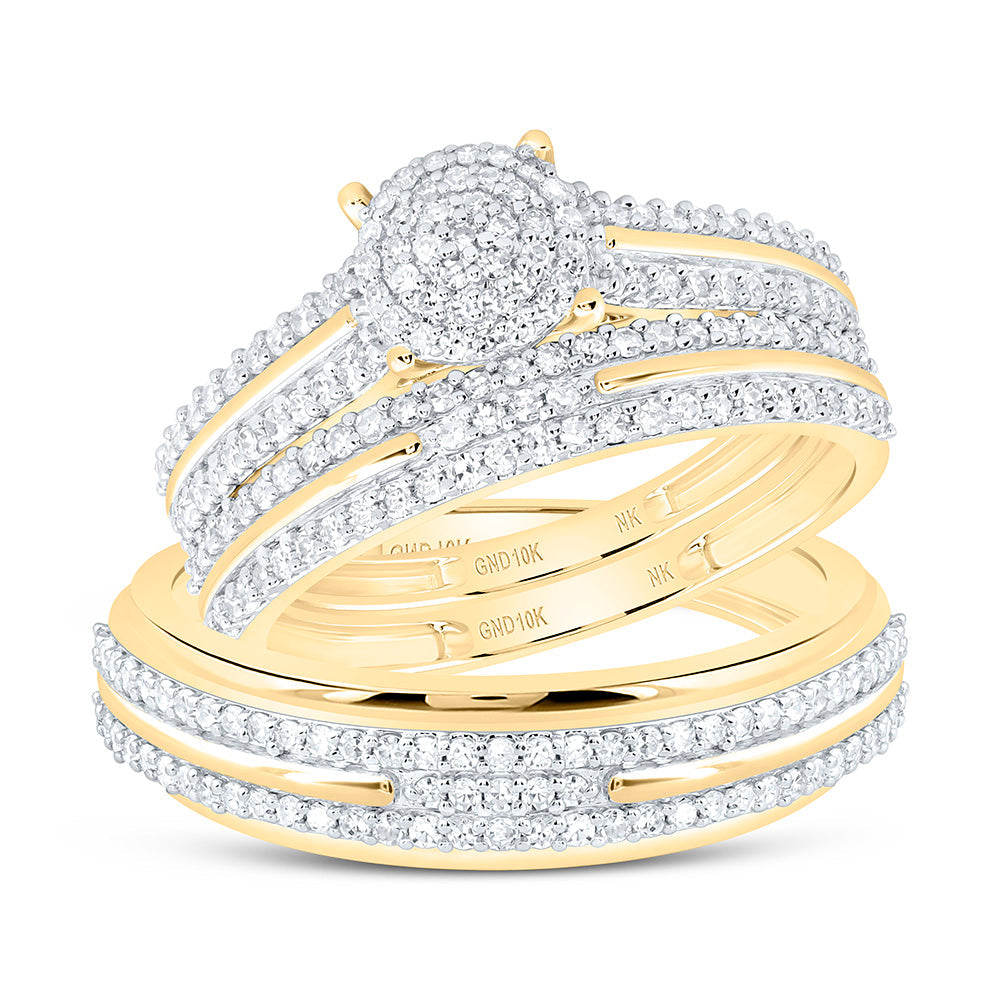 3/4CTW-NAT DIA NK ROUND TRIO SET Daisy Joyeria