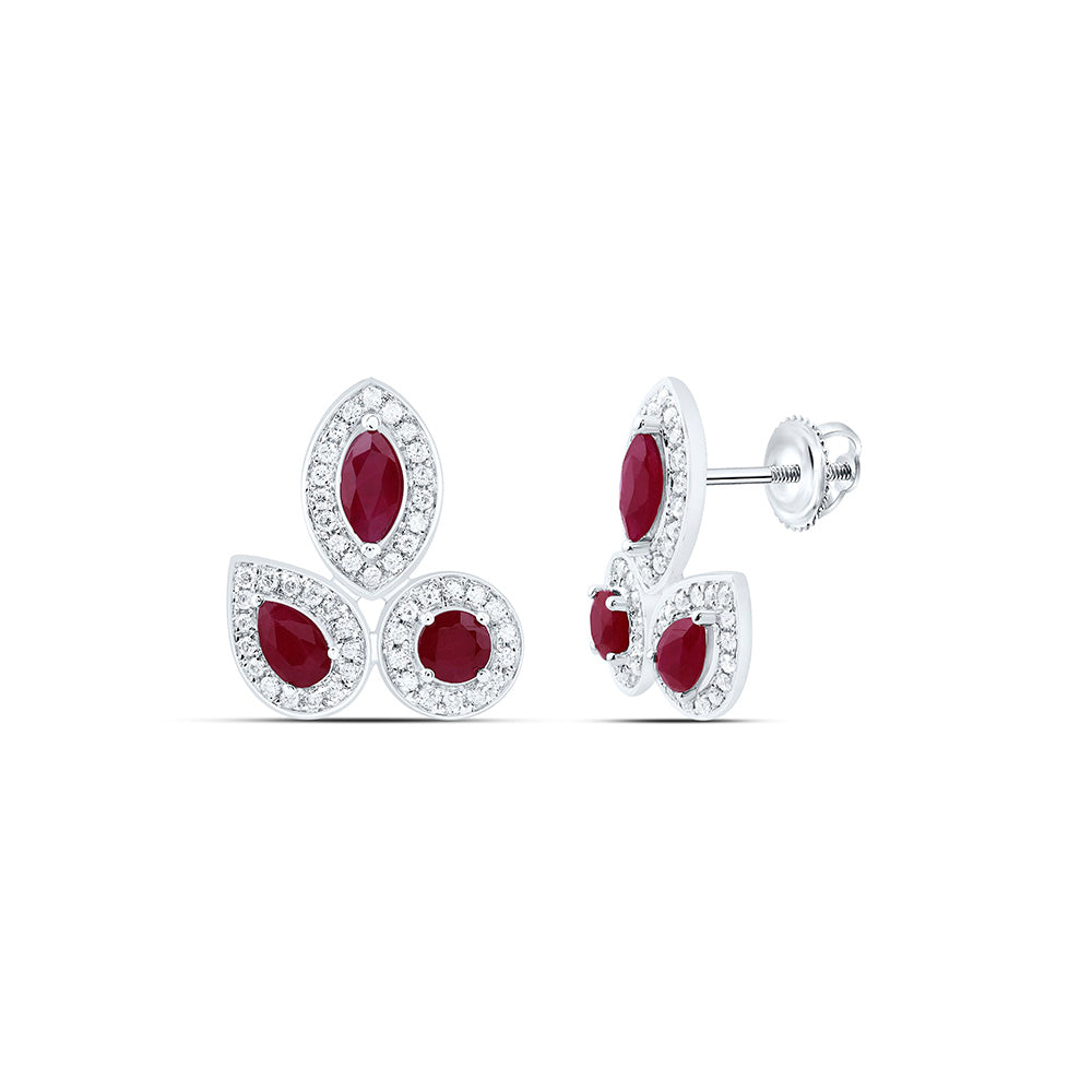 1/4CTW-NAT DIA ANA M 7/8CT-RD-RU, MQ-RU, PS-RU NAT GEM EARRING Daisy Joyeria