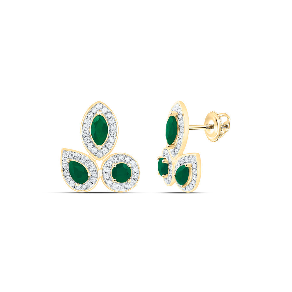 1/4CTW-NAT DIA ANA M 3/4CT-RD-EM, MQ-EM, PS-EM NAT GEM EARRING Daisy Joyeria
