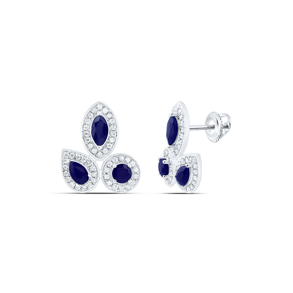 1/4CTW-NAT DIA ANA M 3/4CT-RD-BS, MQ-BS, PS-BS NAT GEM EARRING Daisy Joyeria