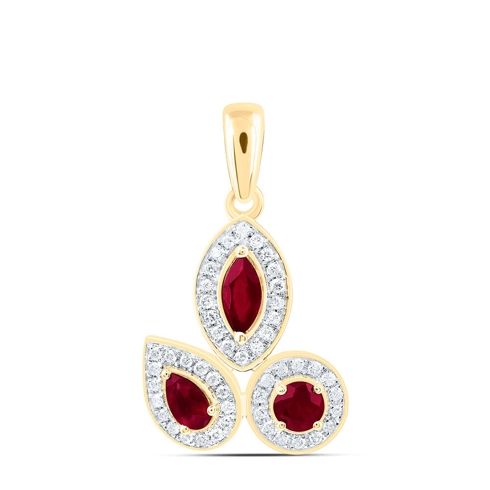 1/8CTW-NAT DIA ANA M 1/2CT-RD-RU, MQ-RU, PS-RU NAT GEM PENDANT Daisy Joyeria