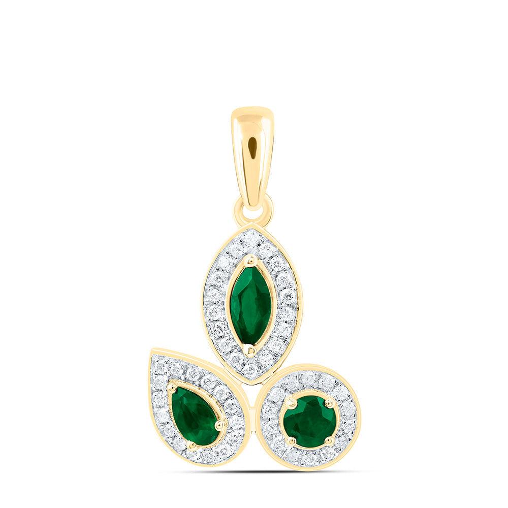 1/8CTW-NAT DIA ANA M 1/3CT-RD-EM, MQ-EM, PS-EM NAT GEM PENDANT Daisy Joyeria