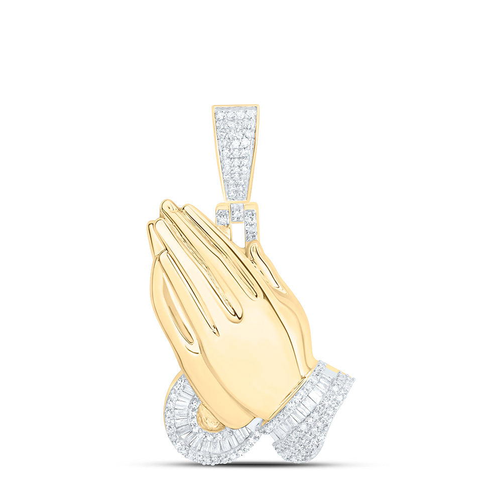 1/2CTW-NAT DIA NK PRAYING HAND FASHION PENDANT Daisy Joyeria