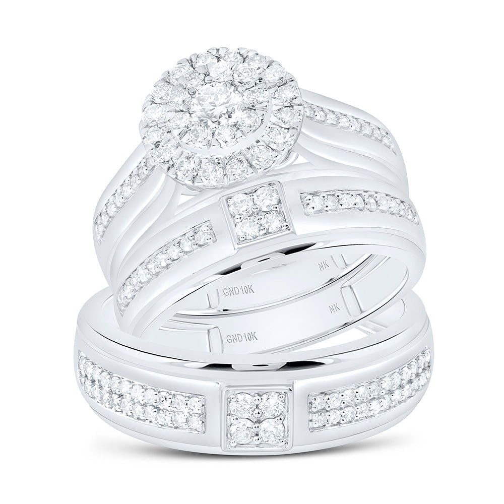 1CTW-NAT DIA NK ROUND TRIO SET Daisy Joyeria