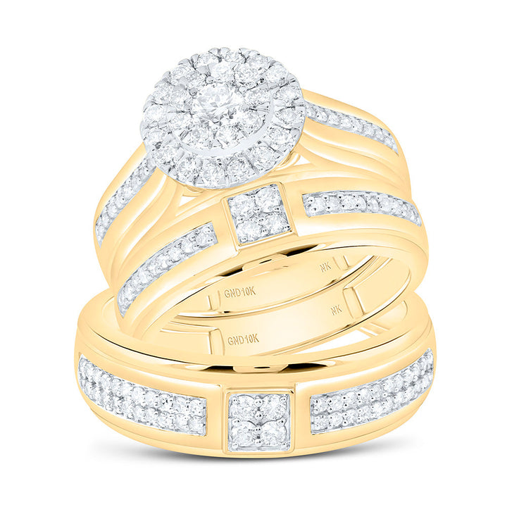 1CTW-NAT DIA NK ROUND TRIO SET Daisy Joyeria