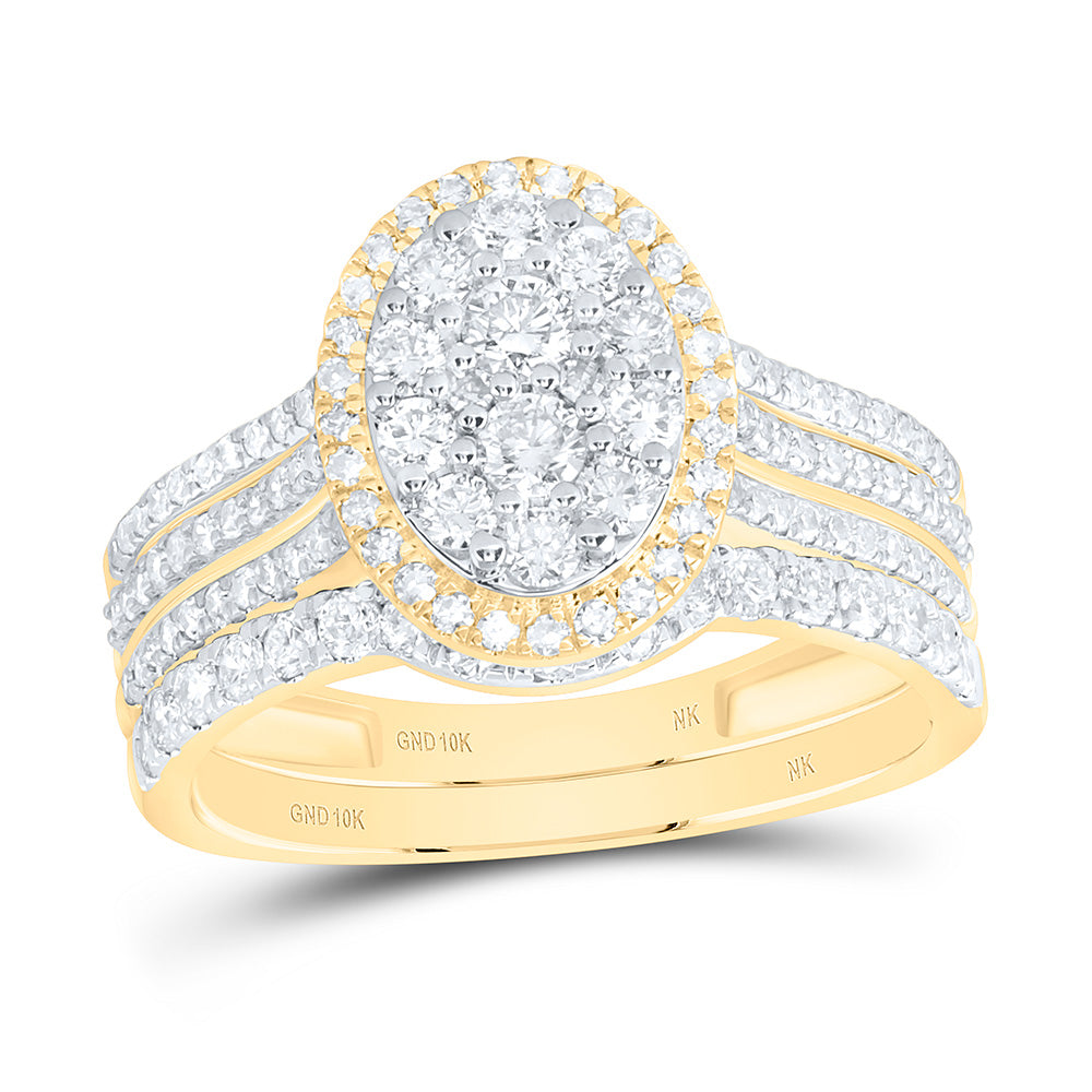 1CTW-NAT DIA NK SINGLE HALO OVAL BRIDAL RING Daisy Joyeria