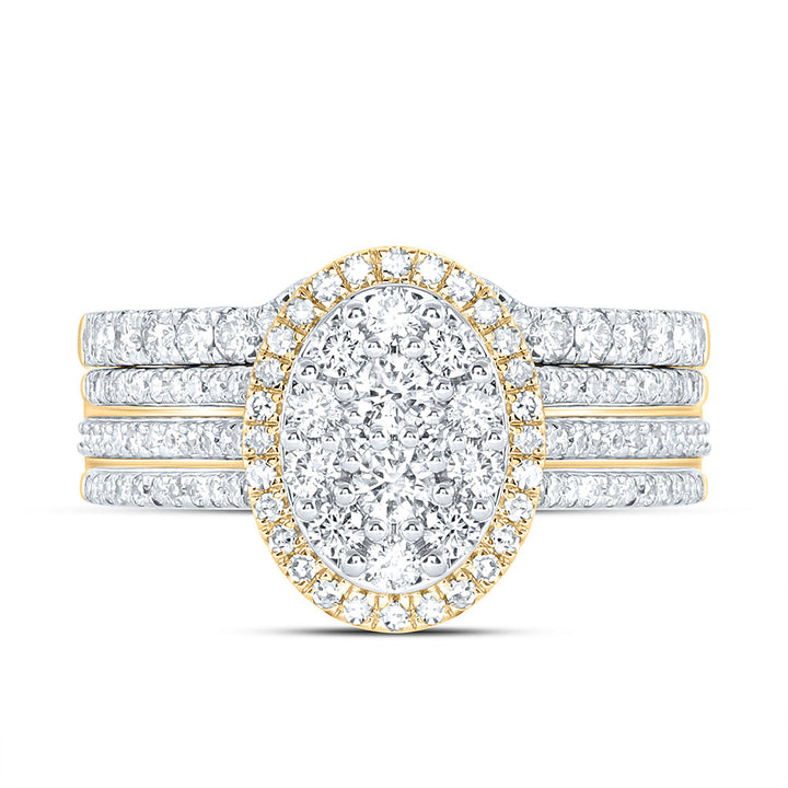 1CTW-NAT DIA NK SINGLE HALO OVAL BRIDAL RING Daisy Joyeria