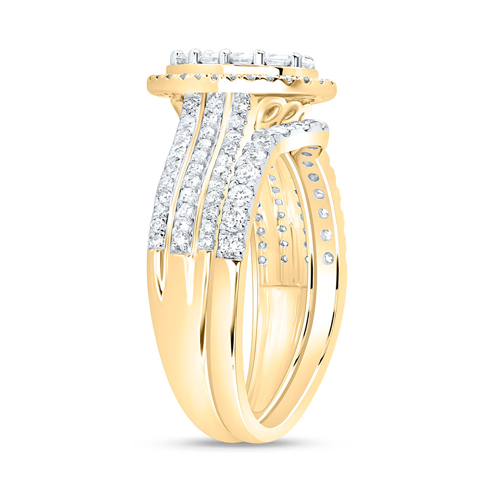 1CTW-NAT DIA NK SINGLE HALO OVAL BRIDAL RING Daisy Joyeria