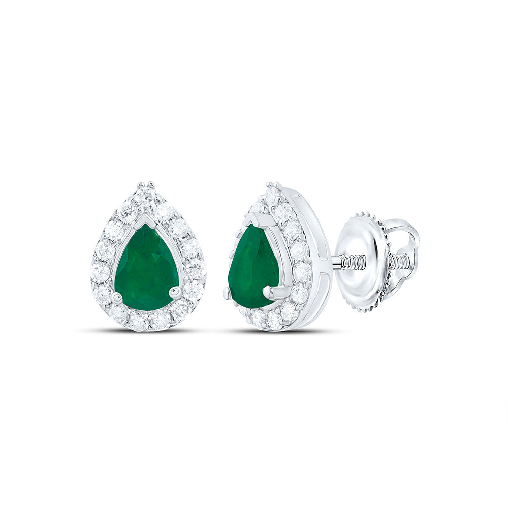 1/10CTW-NAT DIA CN 4X3MM PS-EM NAT GEM PEAR EARRING Daisy Joyeria