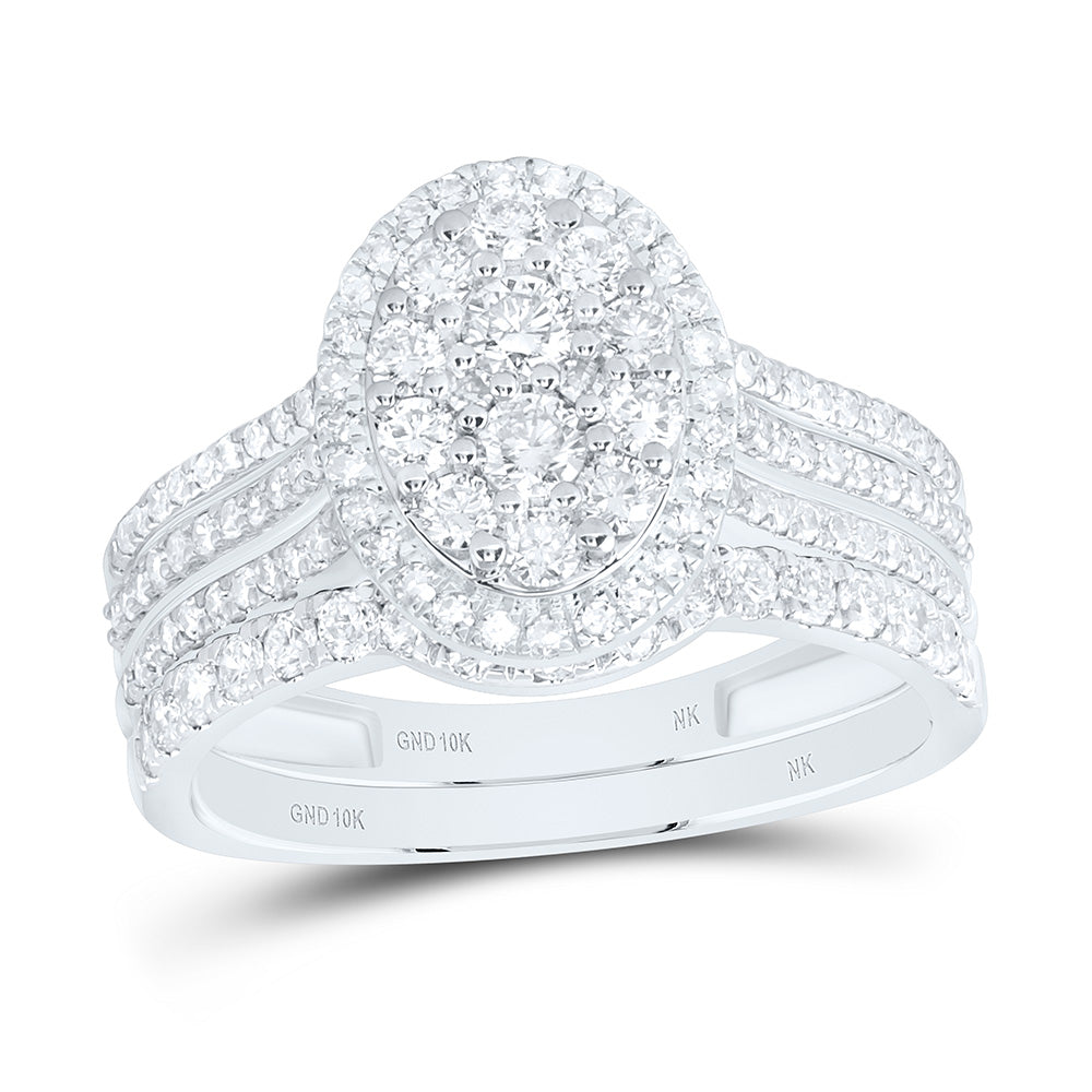 1CTW-NAT DIA NK SINGLE HALO OVAL BRIDAL RING Daisy Joyeria