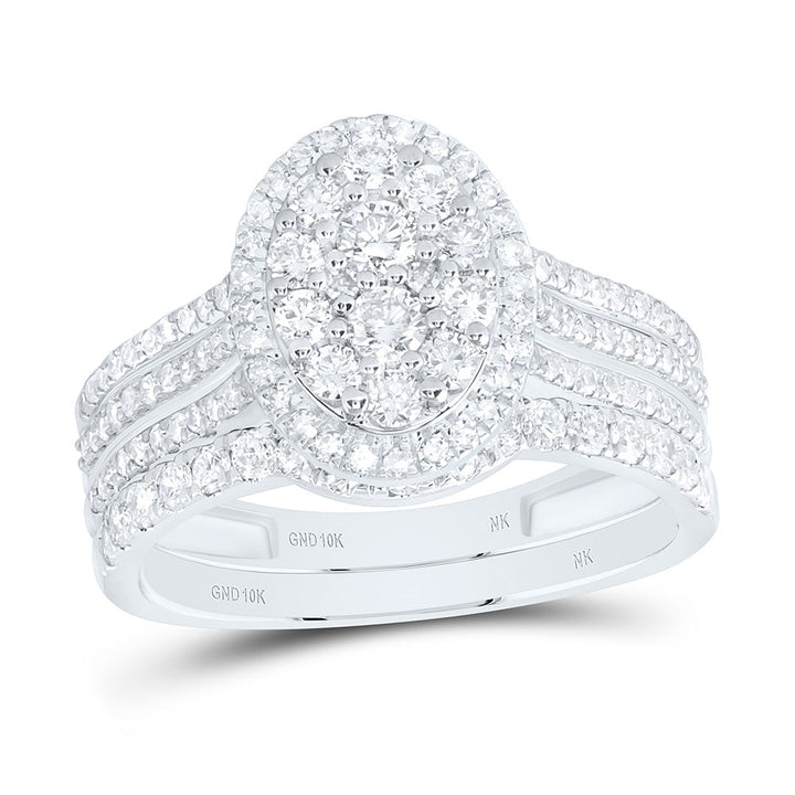 1CTW-NAT DIA NK SINGLE HALO OVAL BRIDAL RING Daisy Joyeria