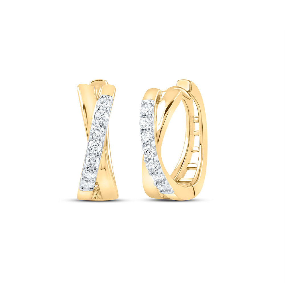 1/6CTW-NAT DIA ANA M ELITE FASHION HOOPS EARRING Daisy Joyeria