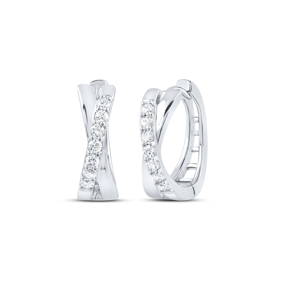 1/6CTW-NAT DIA ANA M ELITE FASHION HOOPS EARRING Daisy Joyeria