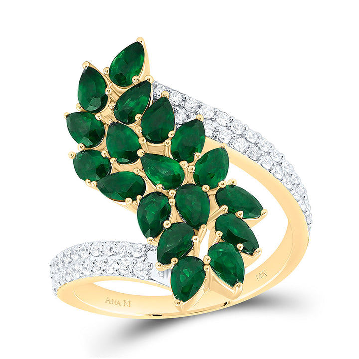 1/4CTW-NAT DIA ANA M 2 3/8CT- PS-EM NATURAL GEM RING Daisy Joyeria