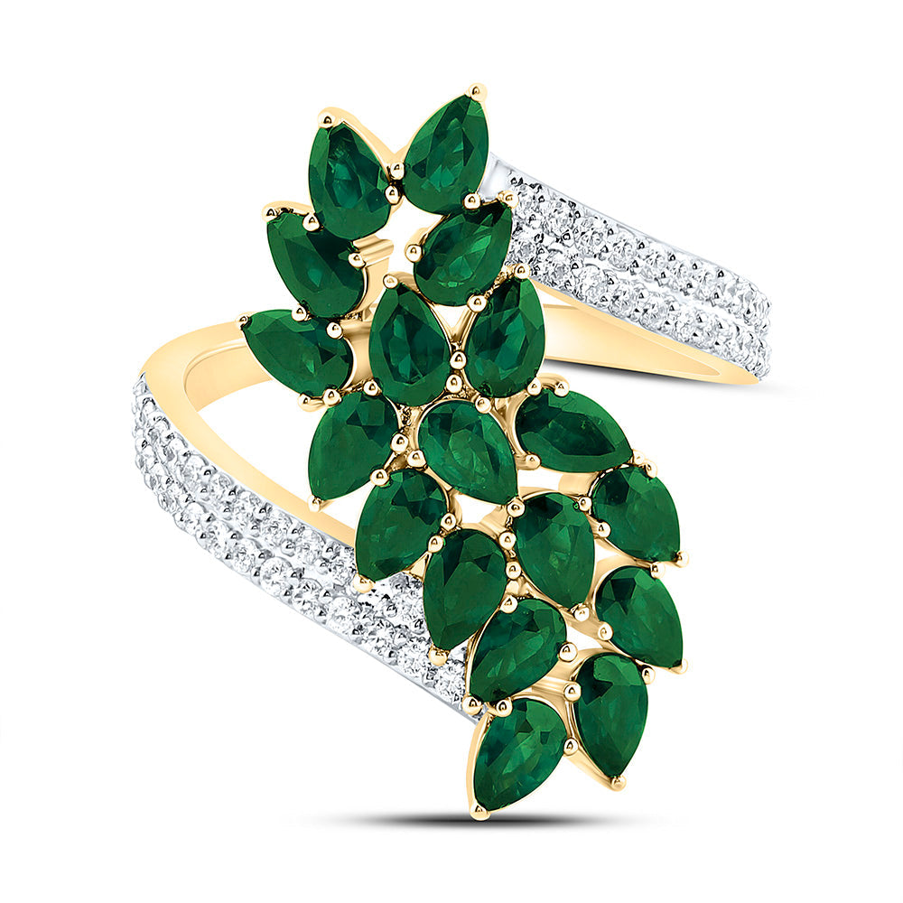 1/4CTW-NAT DIA ANA M 2 3/8CT- PS-EM NATURAL GEM RING Daisy Joyeria