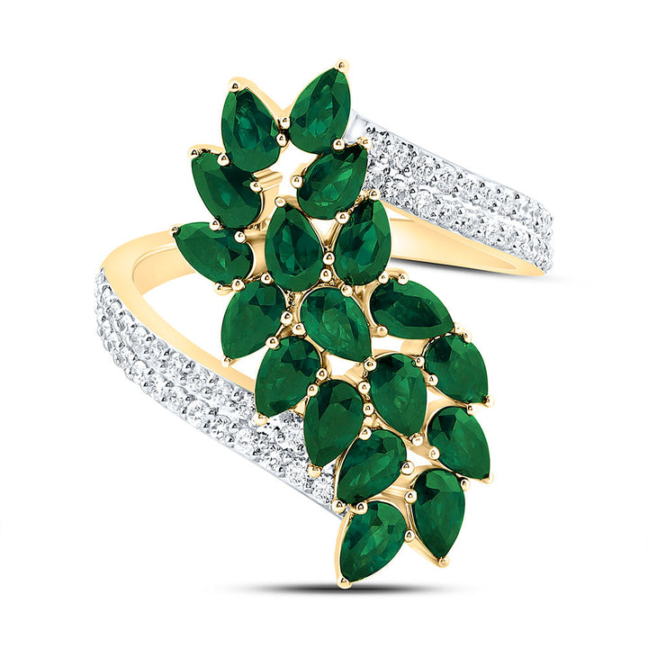 1/4CTW-NAT DIA ANA M 2 3/8CT- PS-EM NATURAL GEM RING Daisy Joyeria