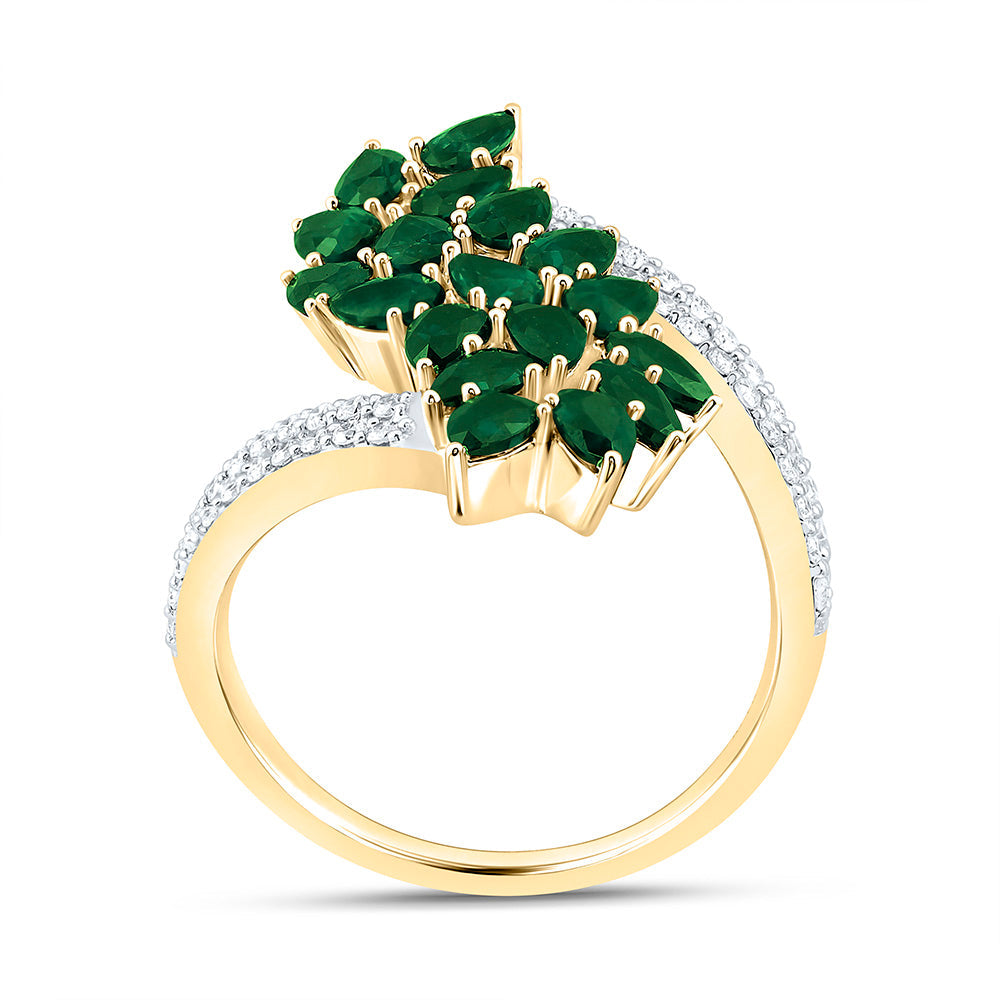 1/4CTW-NAT DIA ANA M 2 3/8CT- PS-EM NATURAL GEM RING Daisy Joyeria