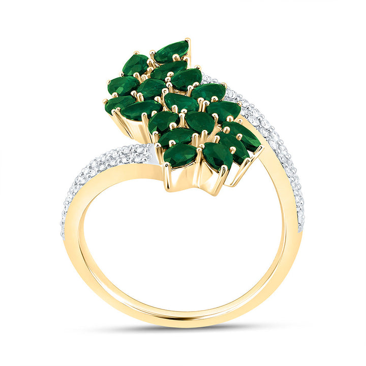 1/4CTW-NAT DIA ANA M 2 3/8CT- PS-EM NATURAL GEM RING Daisy Joyeria