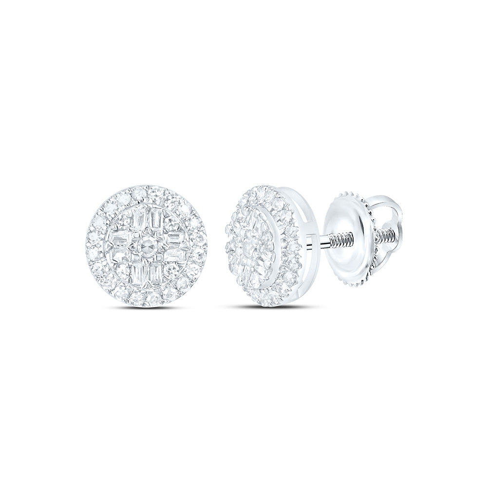 1/4CTW-NAT DIA NK FASHION ROUND EARRING Daisy Joyeria