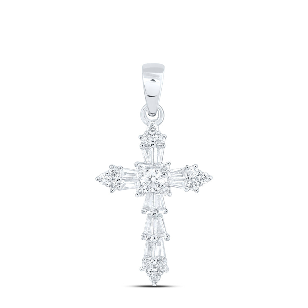 1/4CTW-NAT DIA CN FASHION CROSS PENDANT Daisy Joyeria