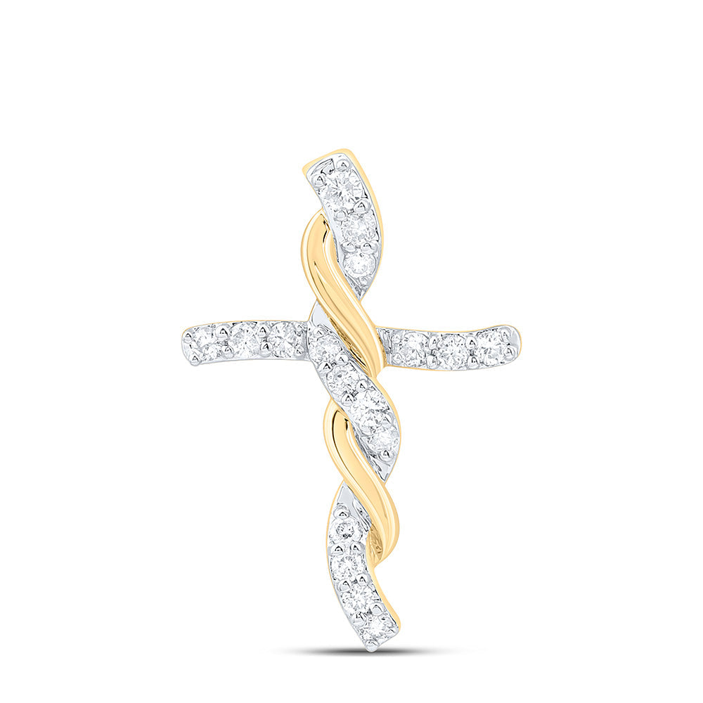 1/8CTW-NAT DIA CN FASHION CROSS PENDANT Daisy Joyeria