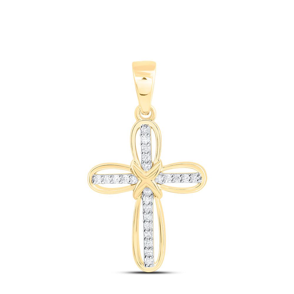 1/6CTW-NAT DIA CN FASHION CROSS PENDANT Daisy Joyeria