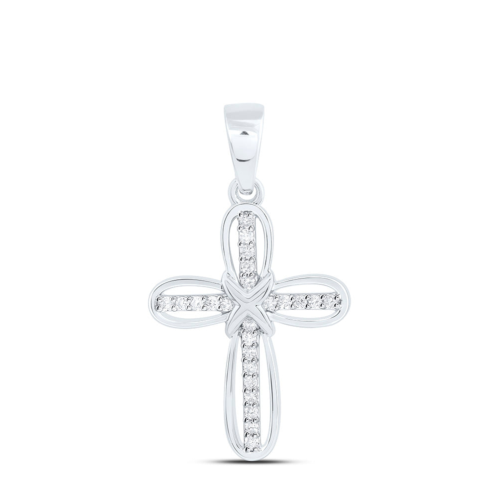 1/6CTW-NAT DIA CN FASHION CROSS PENDANT Daisy Joyeria