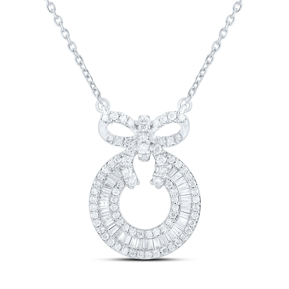 3/4CTW-NAT DIA CN FASHION BOW NECKLACE (18 INCH) Daisy Joyeria
