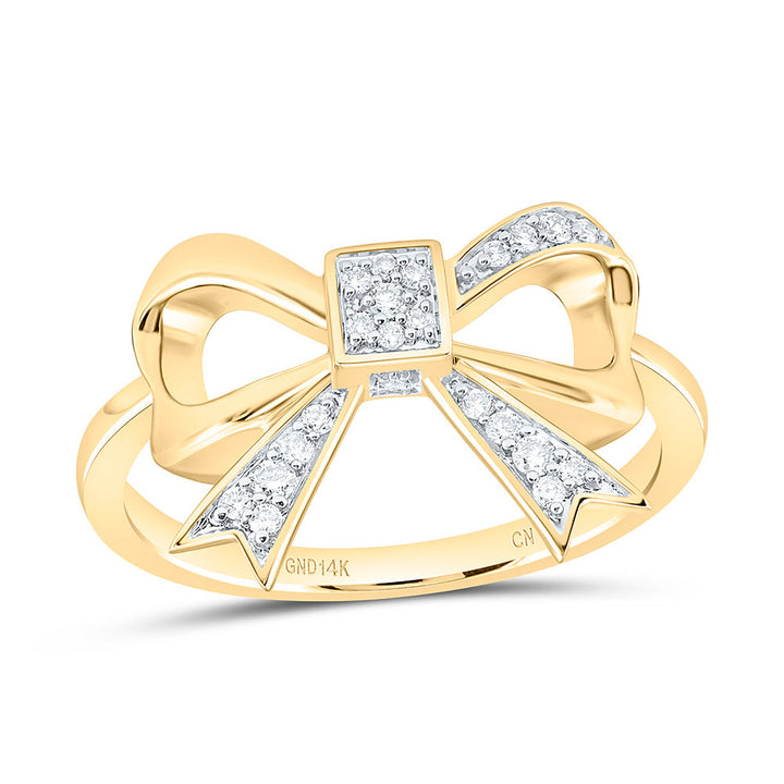 1/8CTW-NAT DIA CN FASHION BOW RING Daisy Joyeria