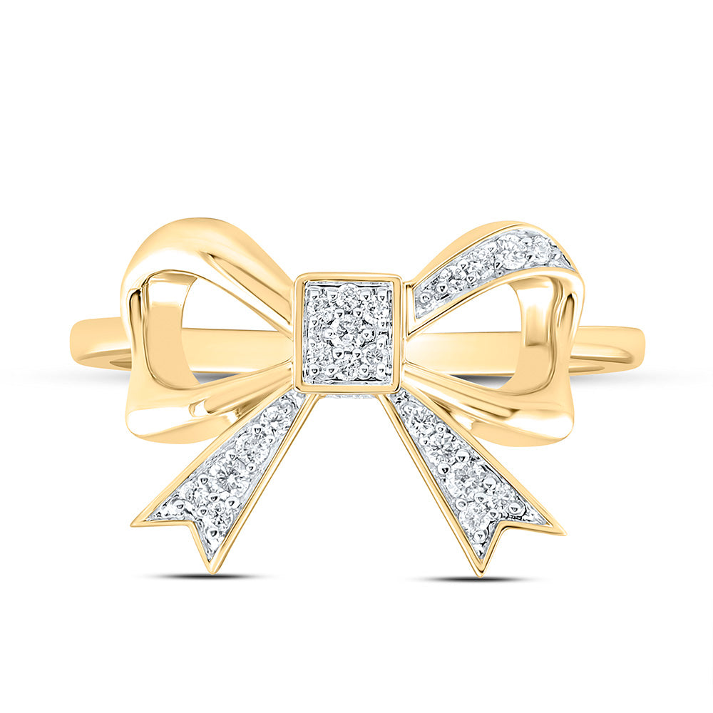 1/8CTW-NAT DIA CN FASHION BOW RING Daisy Joyeria