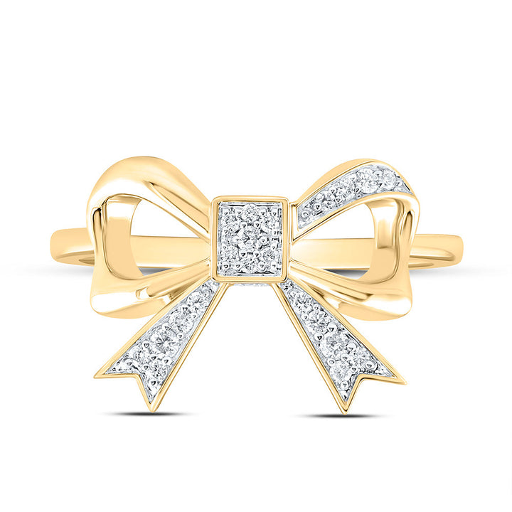 1/8CTW-NAT DIA CN FASHION BOW RING Daisy Joyeria