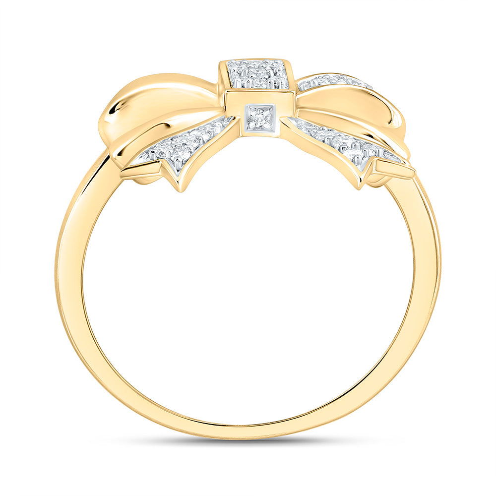 1/8CTW-NAT DIA CN FASHION BOW RING Daisy Joyeria