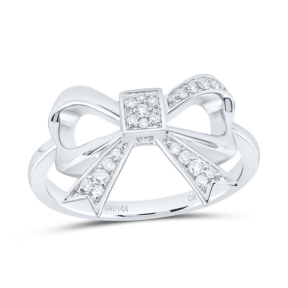 1/8CTW-NAT DIA CN FASHION BOW RING Daisy Joyeria