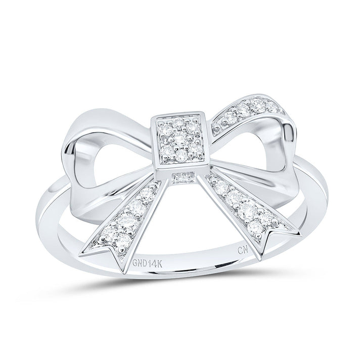 1/8CTW-NAT DIA CN FASHION BOW RING Daisy Joyeria