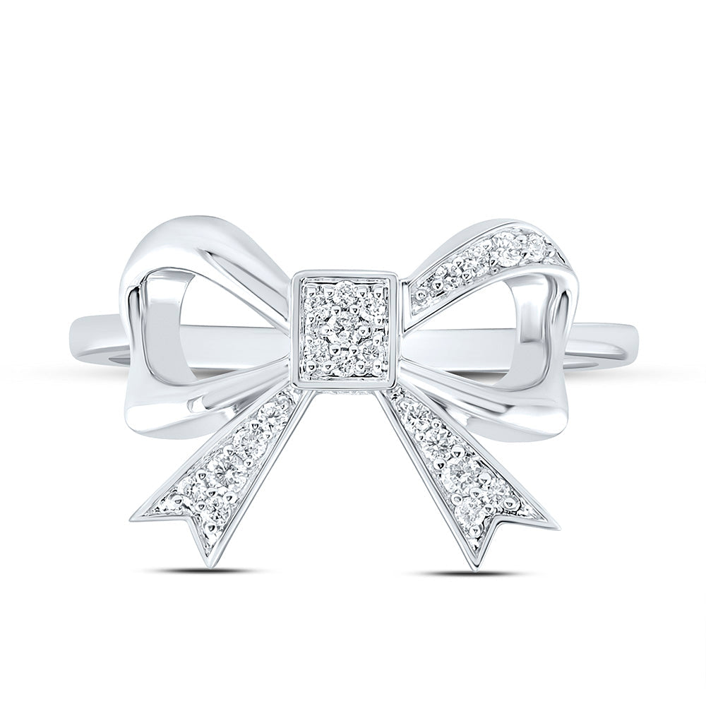 1/8CTW-NAT DIA CN FASHION BOW RING Daisy Joyeria