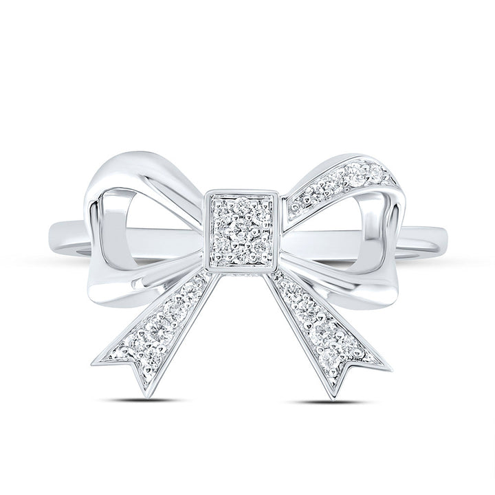 1/8CTW-NAT DIA CN FASHION BOW RING Daisy Joyeria