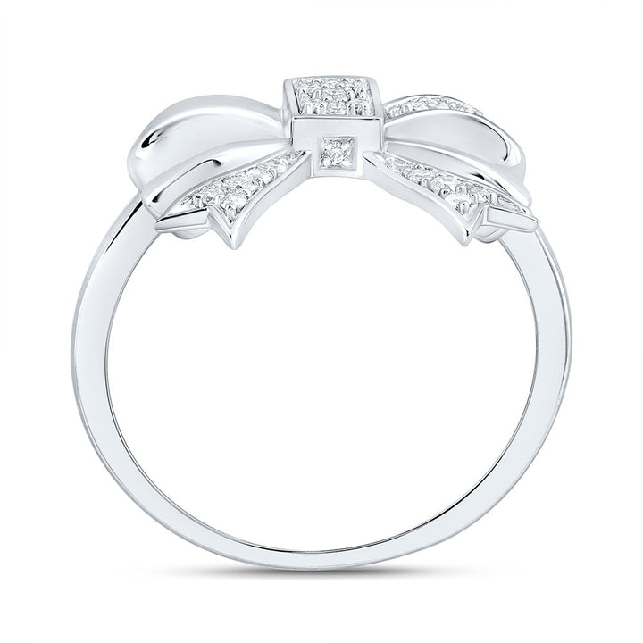 1/8CTW-NAT DIA CN FASHION BOW RING Daisy Joyeria