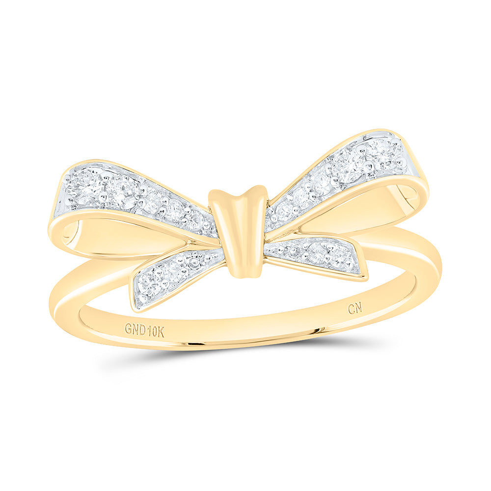 1/6CTW-NAT DIA CN FASHION BOW RING Daisy Joyeria