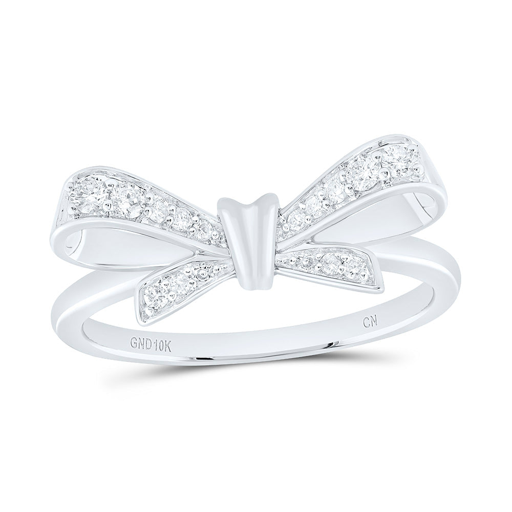 1/6CTW-NAT DIA CN FASHION BOW RING Daisy Joyeria