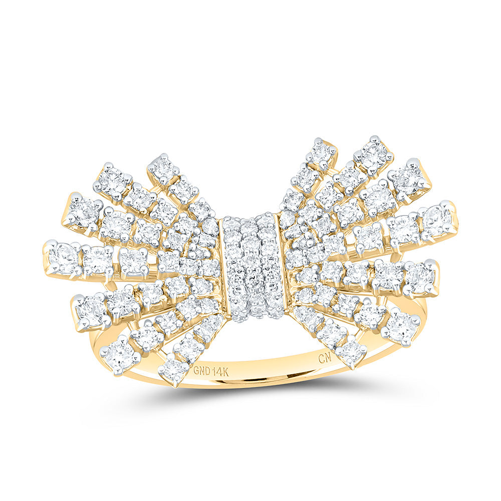 7/8CTW-NAT DIA CN FASHION BOW RING Daisy Joyeria