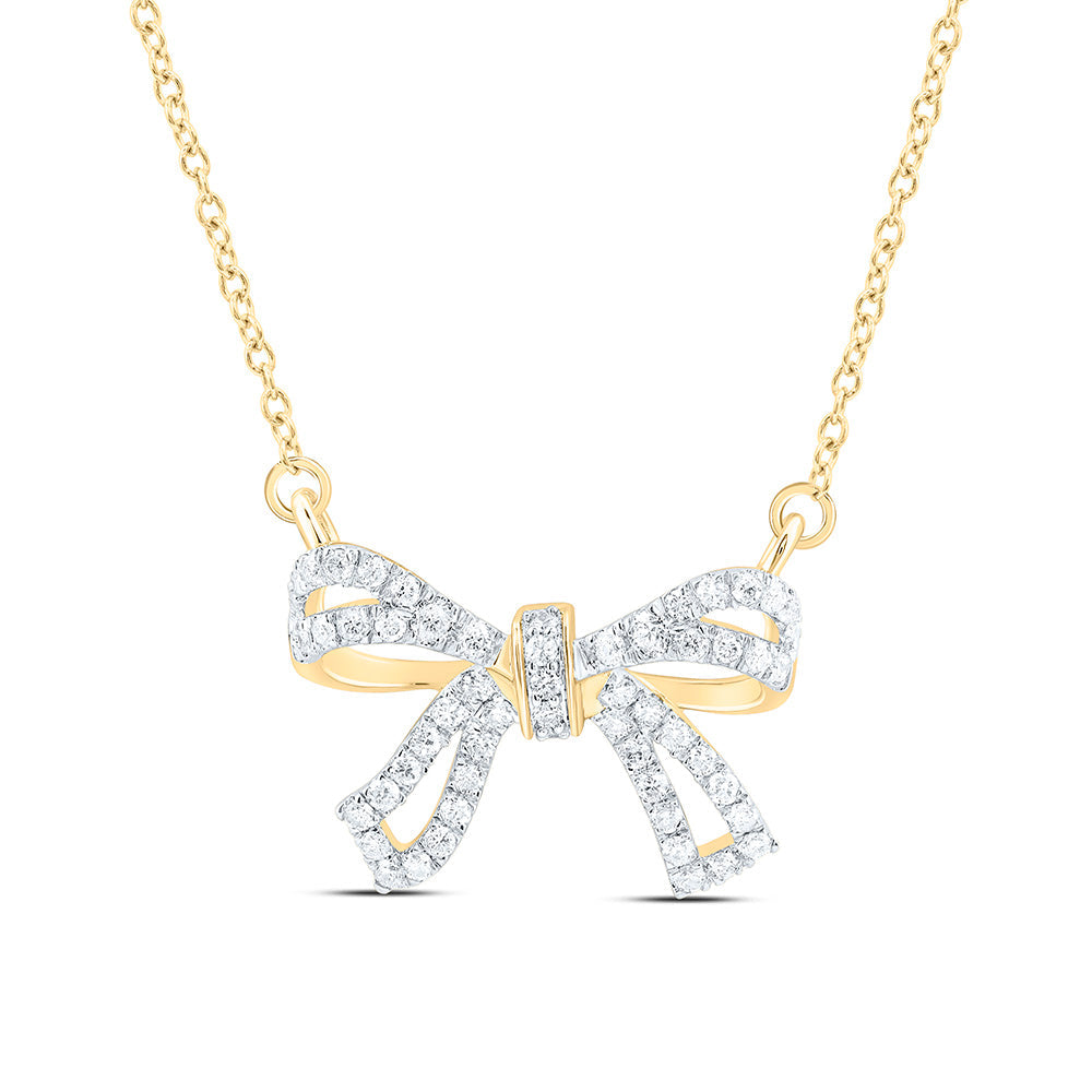 1/3CTW-NAT DIA CN FASHION BOW NECKLACE (18 INCH) Daisy Joyeria