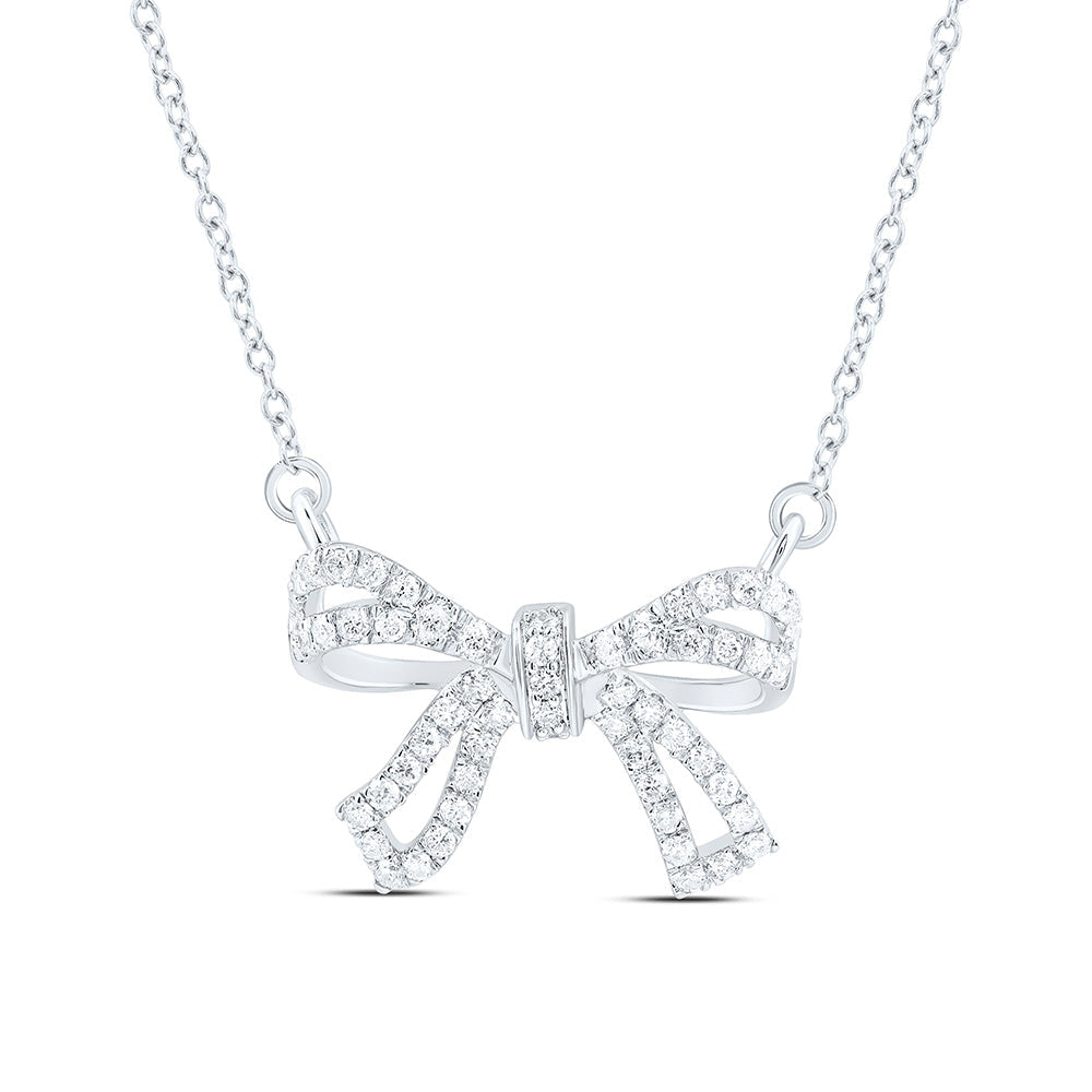 1/3CTW-NAT DIA CN FASHION BOW NECKLACE (18 INCH) Daisy Joyeria