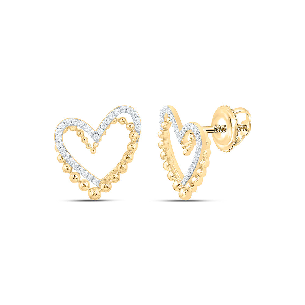 1/4CTW-NAT DIA CN FASHION HEART EARRING Daisy Joyeria