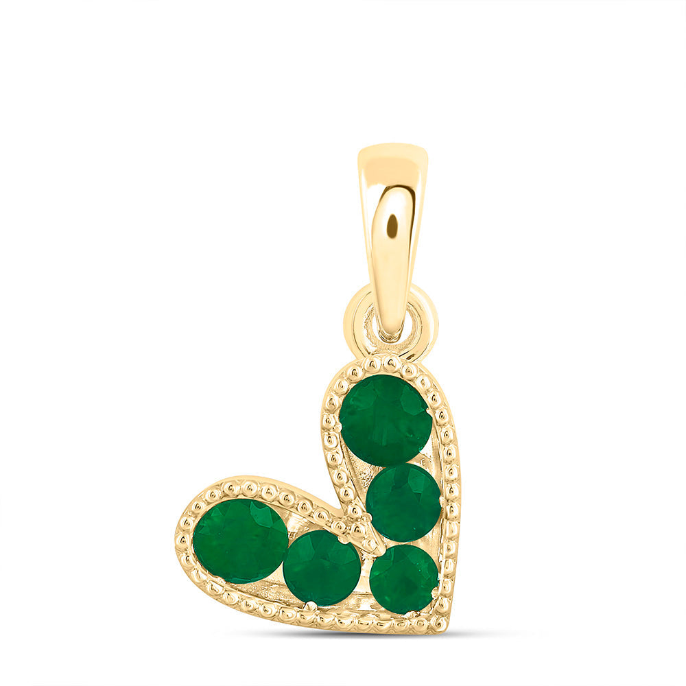 1/3CTW-RD-EM NAT GEM HEART PENDANT Daisy Joyeria