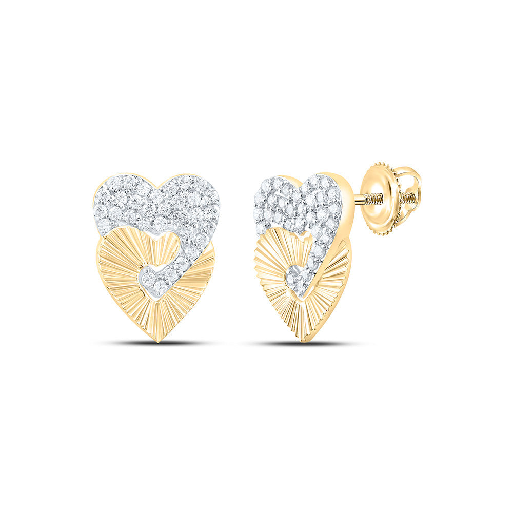 1/3CTW-NAT DIA CN FASHION HEART EARRING Daisy Joyeria