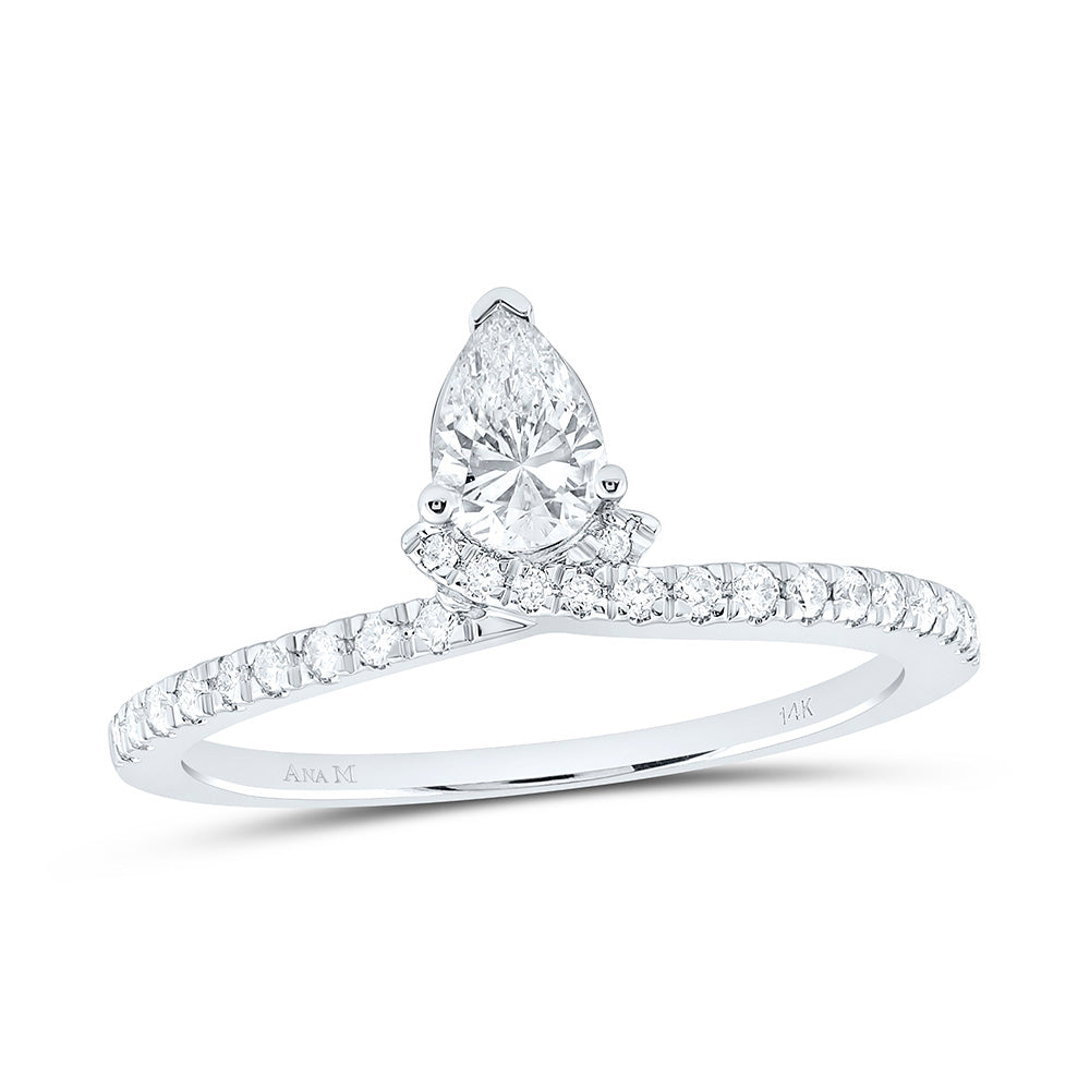 5/8CTW-NAT DIA ANA M 1/2CT-CPS FASHION PEAR RING Daisy Joyeria