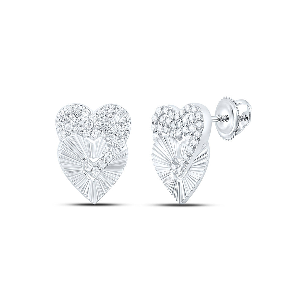 1/3CTW-NAT DIA CN FASHION HEART EARRING Daisy Joyeria
